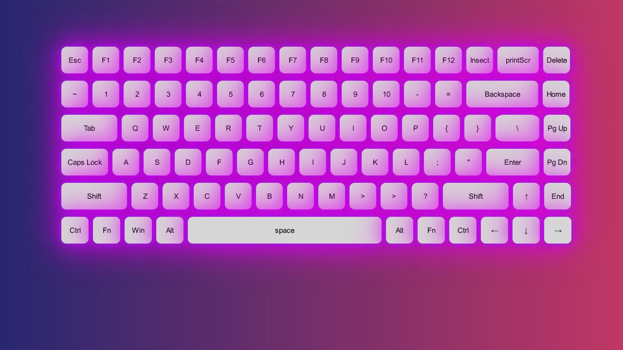 Glowing Keyboard - کیبورد درخشان