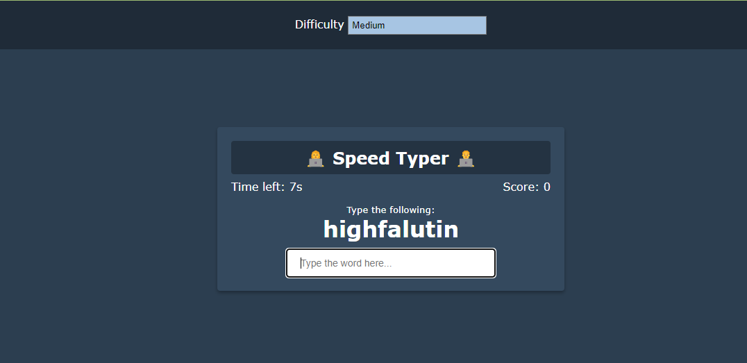پروژه بازی سرعت تایپ - Speed Type